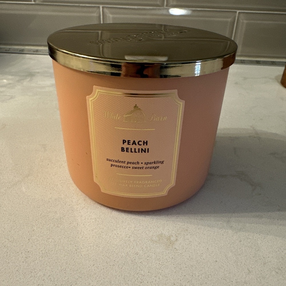 Bath & Body Works 3 Wick Scented Candle PEACH BELLINI 14.5 oz